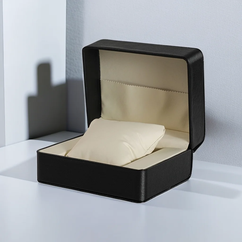Wholesale Custom Logo Watch Box Black Luxury Packaging Box for Watch Luxury Leather Watch Box