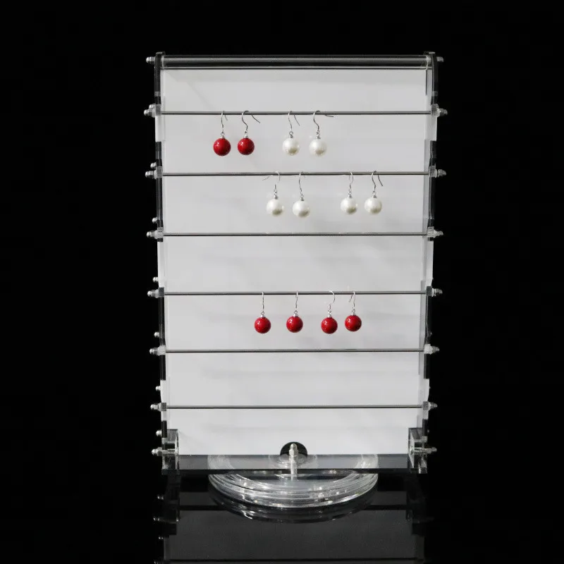 Rotating Multi-Layer Multifunctional Acrylic Jewelry Display Stand Earrings Eardrop Necklace Pendant Show Shelf