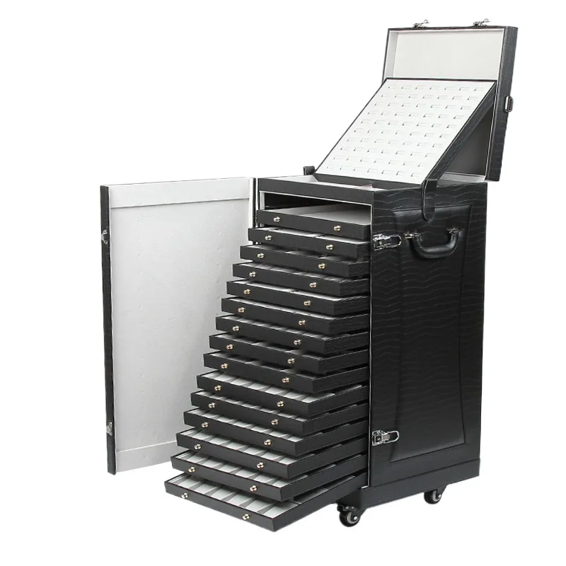 Jewelry Storage Cabinet Large Capacity High-end Ring Necklace Ear Stud Bracelet Exhibition Jewelry Casket Jewel Box - Image 6