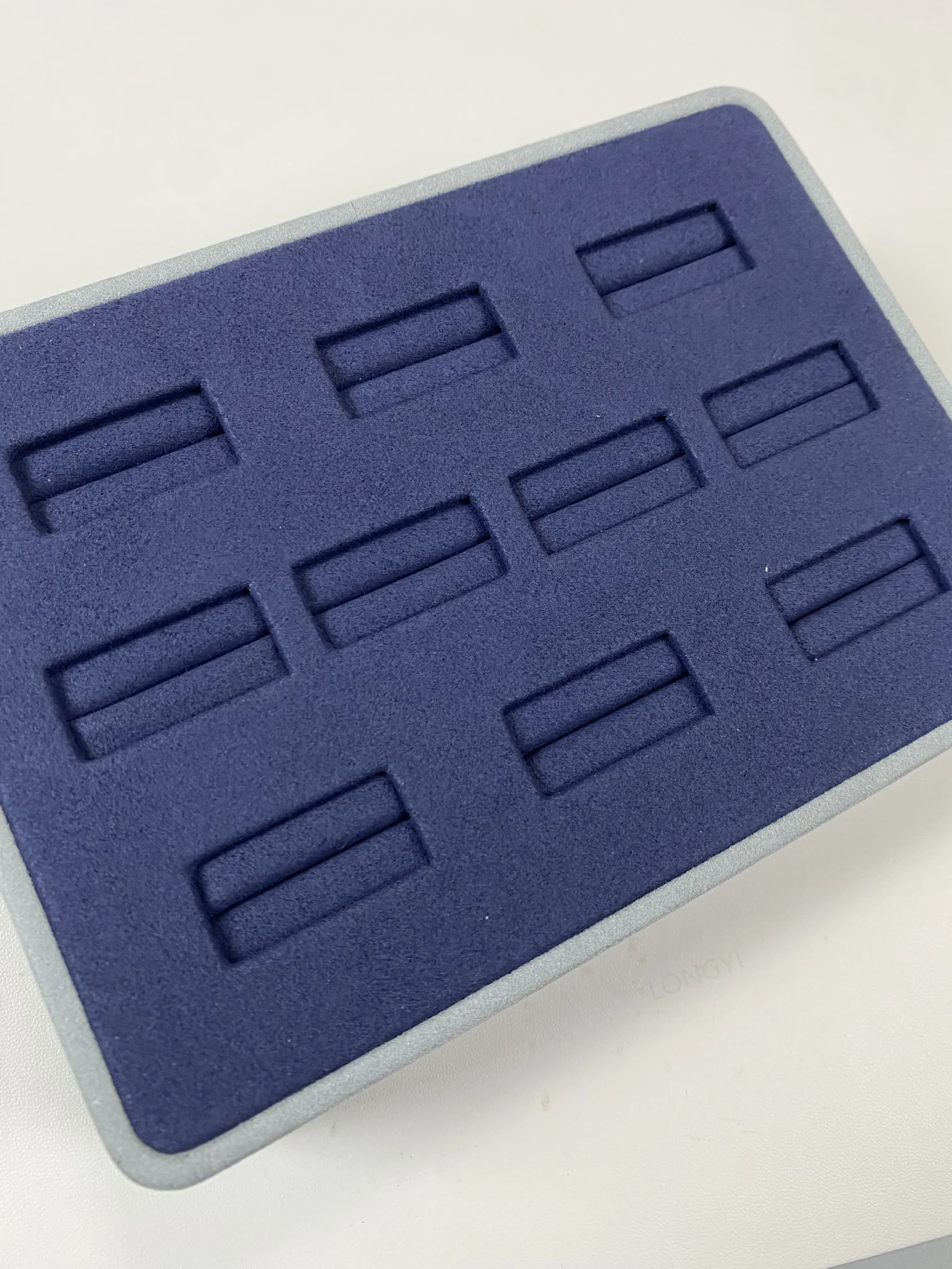 Custom 10-card Ring Display Tray Blue Microfiber Ring Rack Jewelry Store Display - Image 5