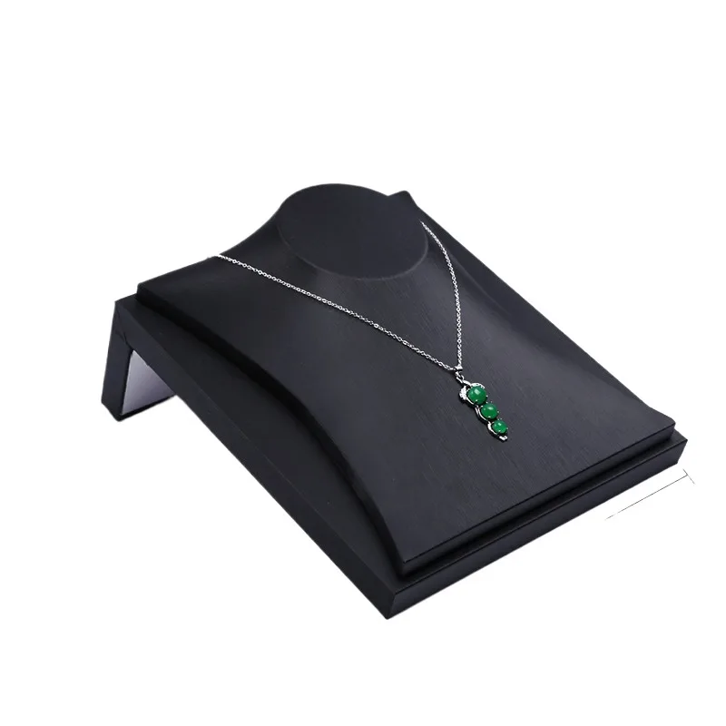 Black Leather Necklace Display Stand Neck Counter Window Vertical Necklace Model Jewelry Display Prop Jewelry Holder - Image 3