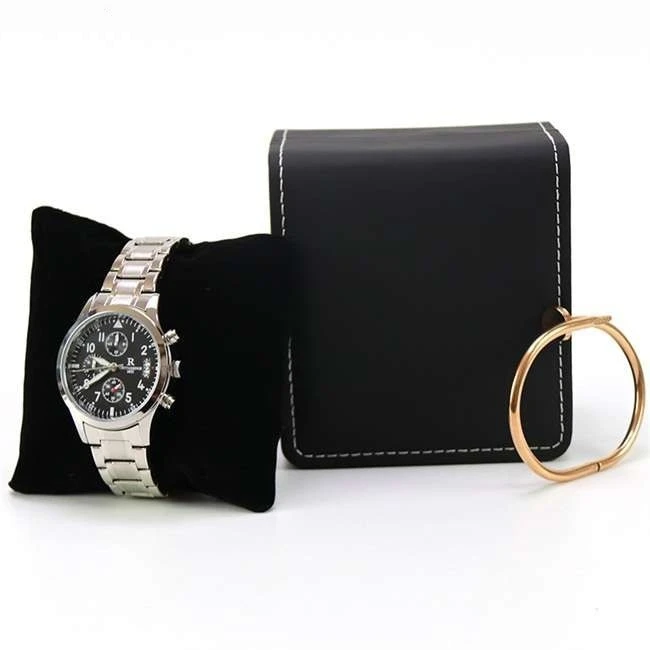 Custom Pu Leather Watch Gift Boxes Luxury High Quality Packaging Black Paper Watch Box - Image 3