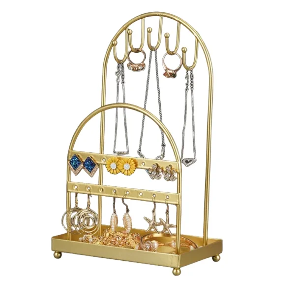 2-layer Arch Shaped Jewelry Desktop Earrings Storage Bracelet Necklace Jewelry Display  Stands - Image 3