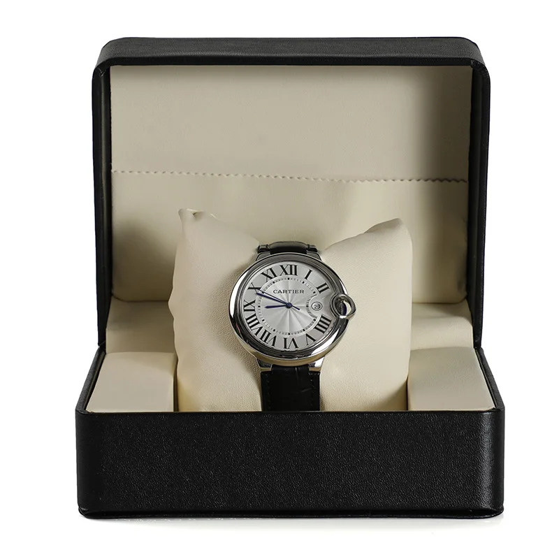Wholesale Custom Logo Watch Box Black Luxury Packaging Box for Watch Luxury Leather Watch Box - Image 2