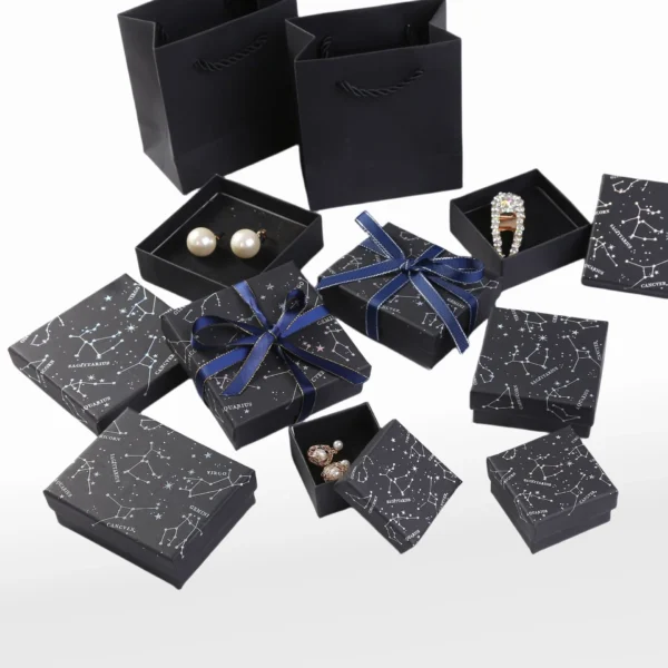 Wholesale Cheap Custom Cardboard Open Lid Black Jewelry Packaging Box Gift Box Jewelry Box - Image 5