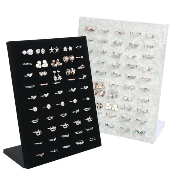 Black Velvet Ring Display Rack 50-bit Ring Holder Jewelry Rack - Image 2