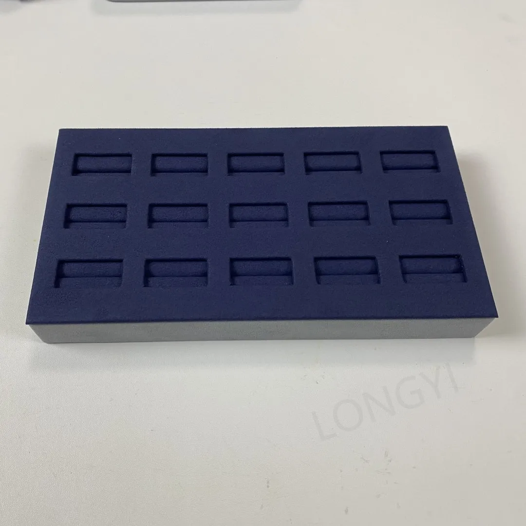 15-card Ring Display Tray Blue Microfiber Ring Rack Jewelry Store Display Jewelry Display Cabinet Jewelry Stand - Image 4