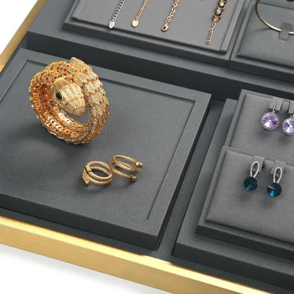Wholesale Microfiber Velvet Jewellery Display Stand Holder Bracelet Necklace Ring Earring Holder Jewelry Display Stand Set - Image 3