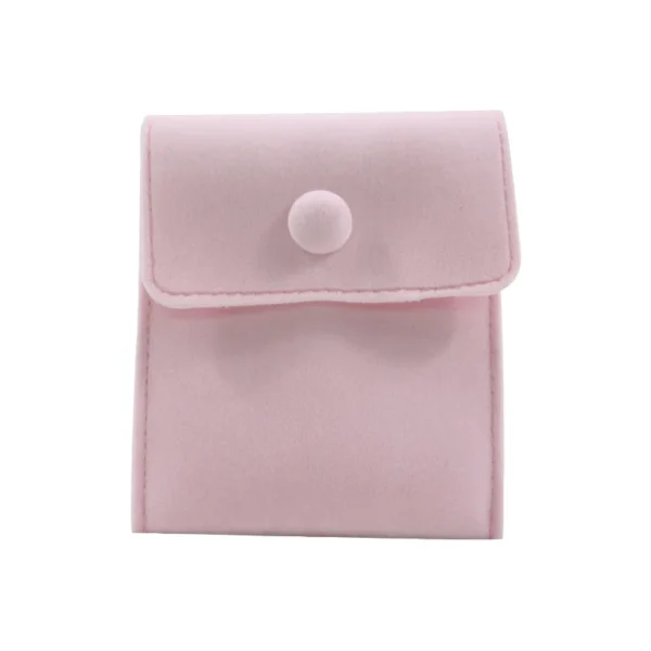 Customized Pink Microfiber Jewelry Bag with Logo Velvet Pouch for Bracelet Necklace Ring Storage