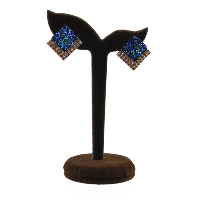 Velvet T-shaped Stud Earring Holder Earrings Display Stand - Image 4