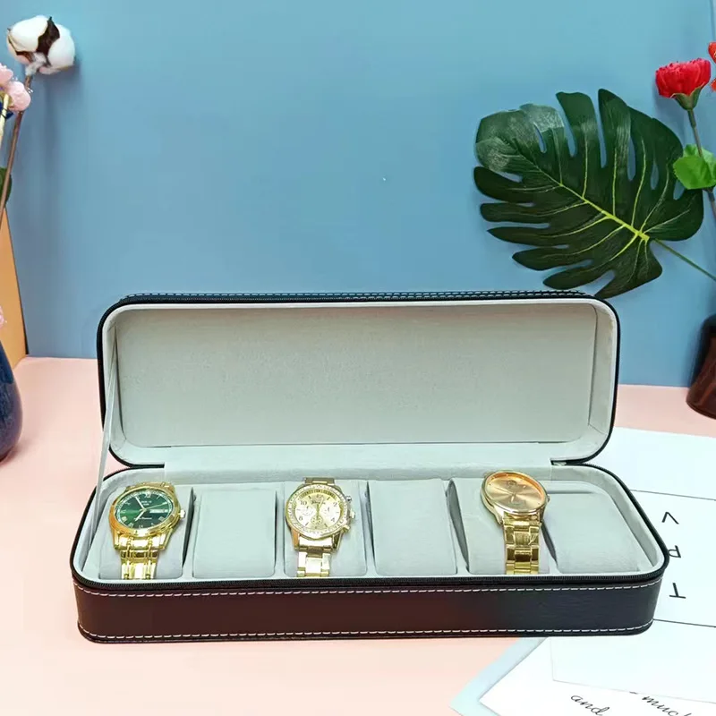 Custom Logo12 Slots Storage Roll up Genuine Leather Watch Gift Boxes Travel Watch Case for Wrist Watch - Image 4