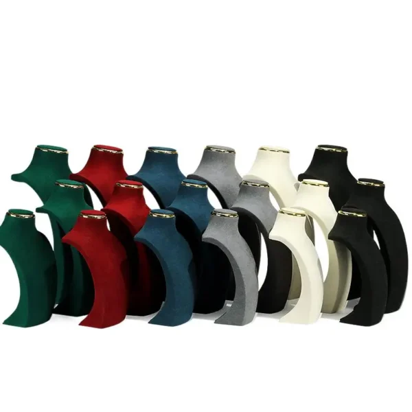 Microfiber Necklace Pendant Storage Display Stand Portrait Jewelry Container - Image 3