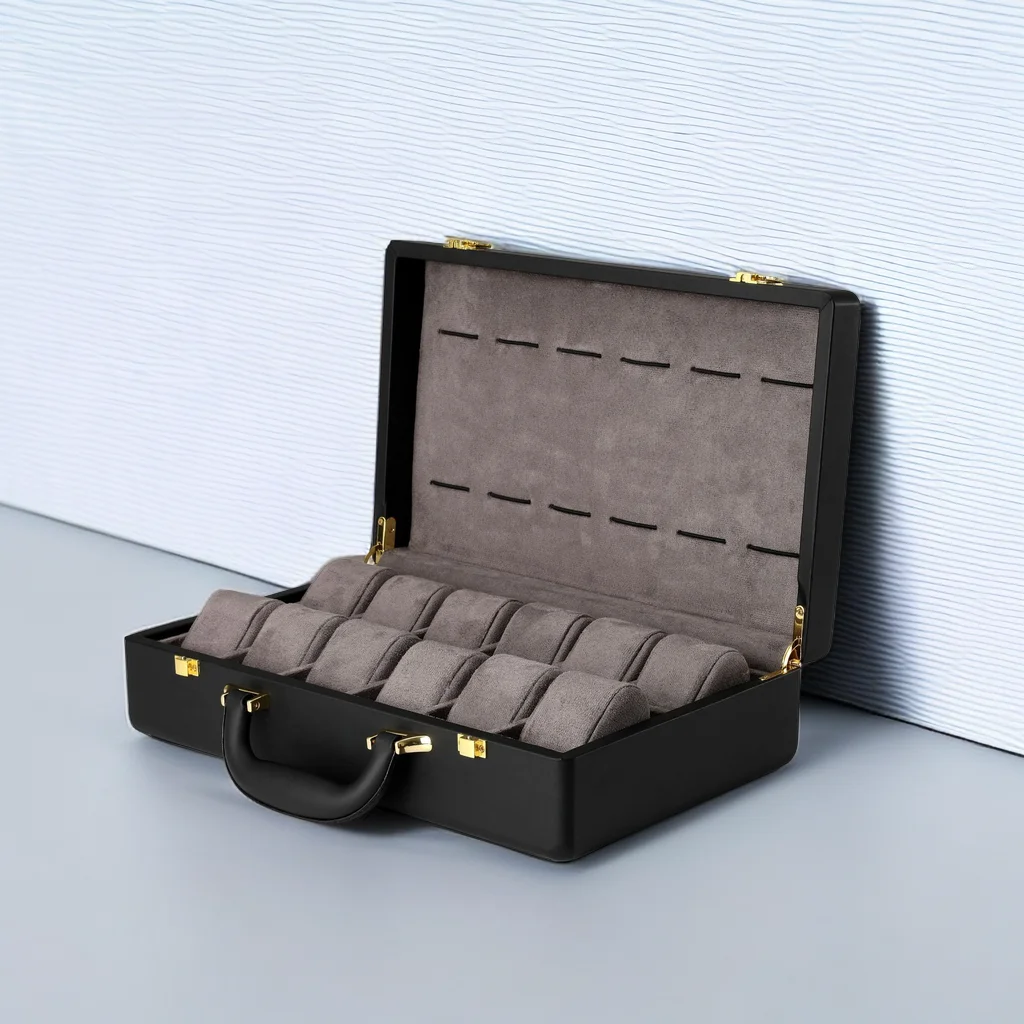 High-end Boutique 21-bit Microfiber Leather Watch Box Multi-functional Collection Storage Box Watch Display Suitcase