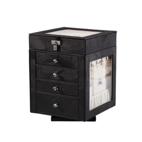 Large-capacity Removable Five-layer Transparent Rotating Jewelry Storage Makeup Box Jewelry Box - Image 3