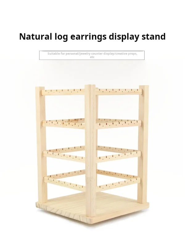 Wholesale Simple Rotating Jewelry Display Stand Wooden Earring Jewelry Necklace Jewelry Stand - Image 2