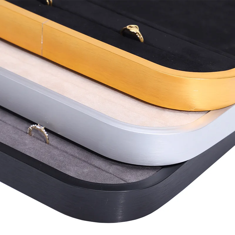 High-end Metal Velvet Jewellery Packaging Display Tray Jewelry Organizer Display Tray for Displays - Image 4