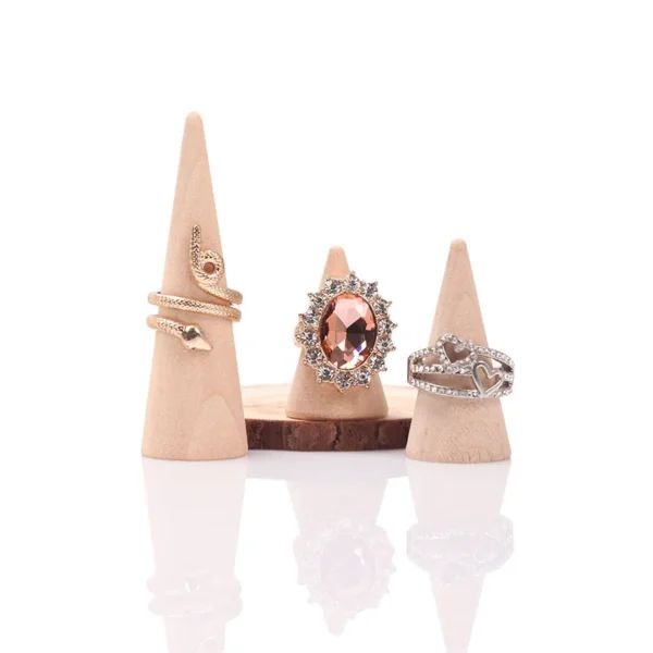 Solid Wood Cone Ring Display Stand - Image 5