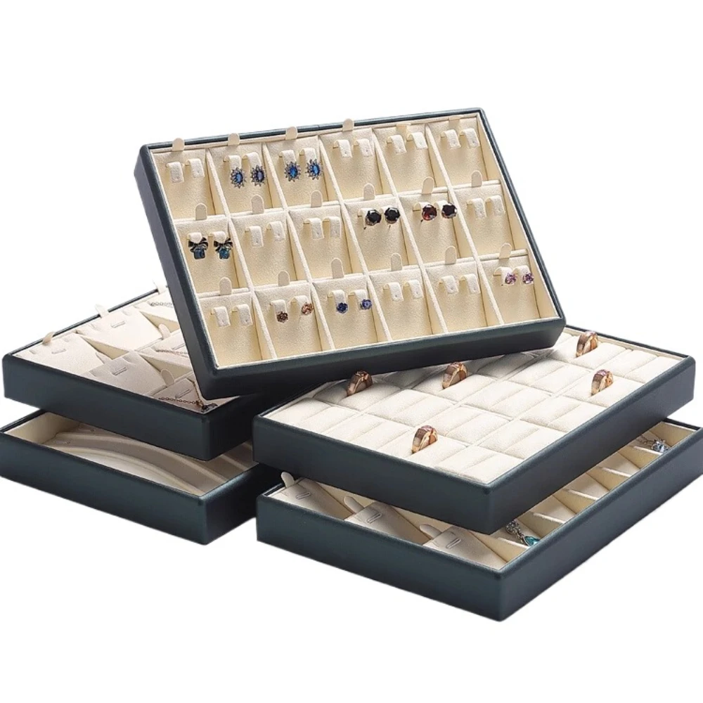 Custom Ring Earring Necklace Black and White Luxury Jewellery Plastic Tray for Jewelry Display