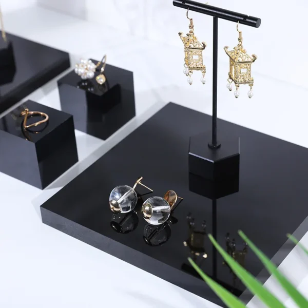 And Simple Black Acrylic Jewelry Storage Rack Earrings Necklace Display Rack - Image 2