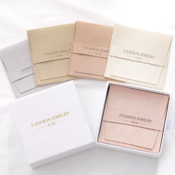 Custom Luxury Jewellery Packaging  Gift Pouch Velvet Bags Custom Jewelry Printed logo - Image 3
