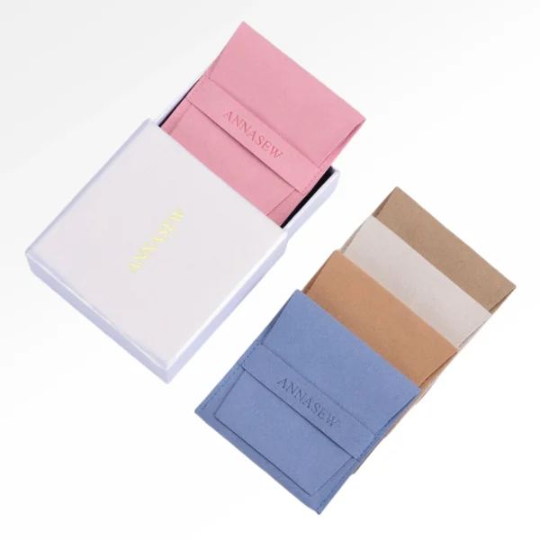 Luxury Microfiber Envelope Flap Bag with Custom Logo Exclusive Jewelry Packaging for Rings Earrings Bracelets - Image 4