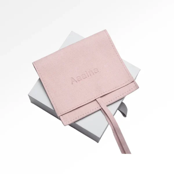 High-End Microfiber Ring Necklace Storage Bag Velvet Snap Jewelry Bag for Premium Jewelry Components