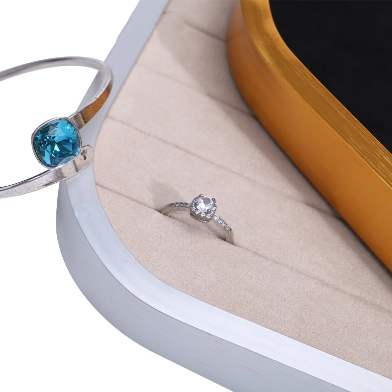 High-end Metal Velvet Jewellery Packaging Display Tray Jewelry Organizer Display Tray for Displays - Image 6