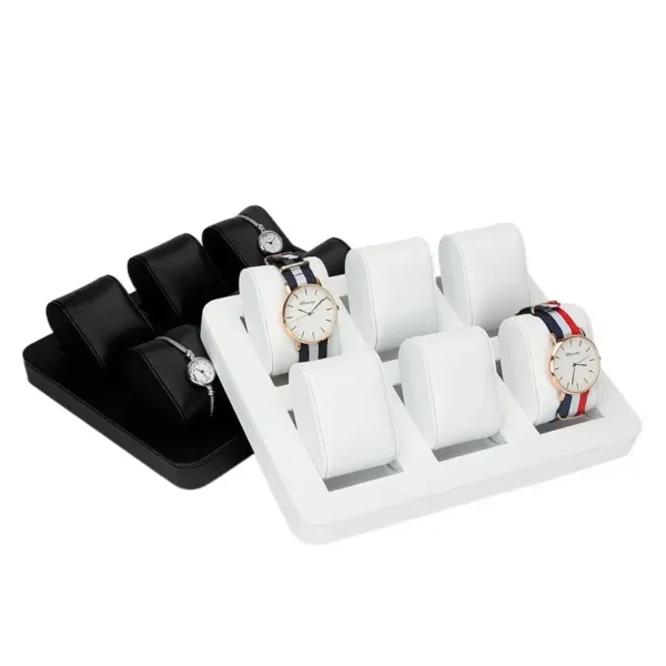 Brushed Display Black and White Watch Tray Display Jewelry Store Counter  Plate Watch Display Frame - Image 2