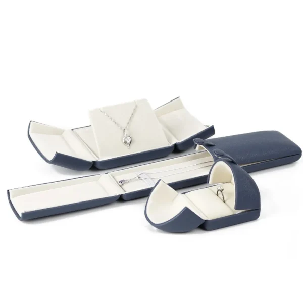High-end Brushed Leather Gold Folio Jewelry Packaging Jewelry Box Suitable for Rings Necklaces Earrings Jewelry Sets - Image 3