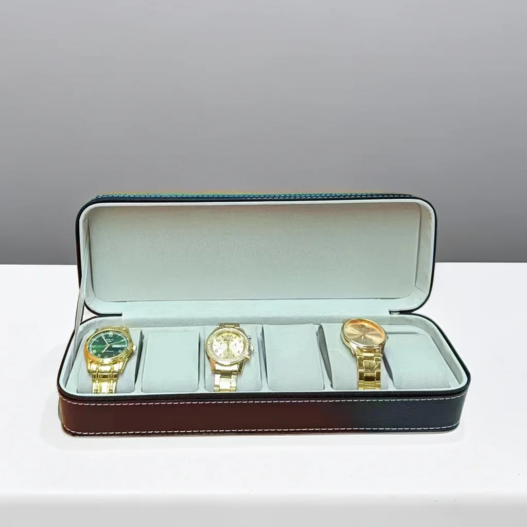Custom Logo12 Slots Storage Roll up Genuine Leather Watch Gift Boxes Travel Watch Case for Wrist Watch - Image 5