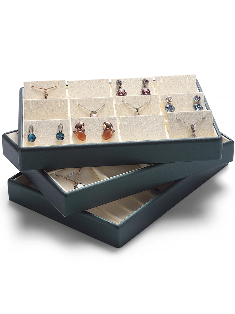 Custom Ring Earring Necklace Black and White Luxury Jewellery Plastic Tray for Jewelry Display - Image 3