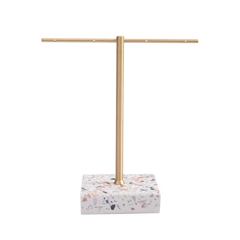 T-shaped Stone Metal Earrings Rack Display Rack Earrings Jewelry Display Stand Jewelry Shop Display Storage Shooting - Image 5