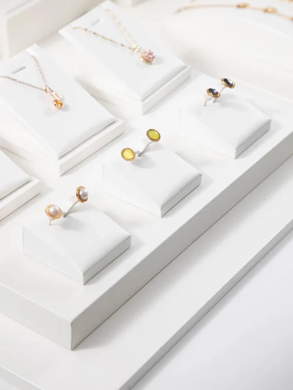 Earring Rack Earrings Display Stand Counter Gold Jewelry Display White Display Props Rack - Image 3