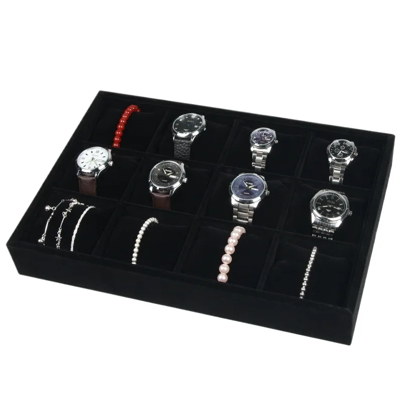 Velvet 12grids Watch Bracelet Display Tray Bracelet Watch Display Tray - Image 4