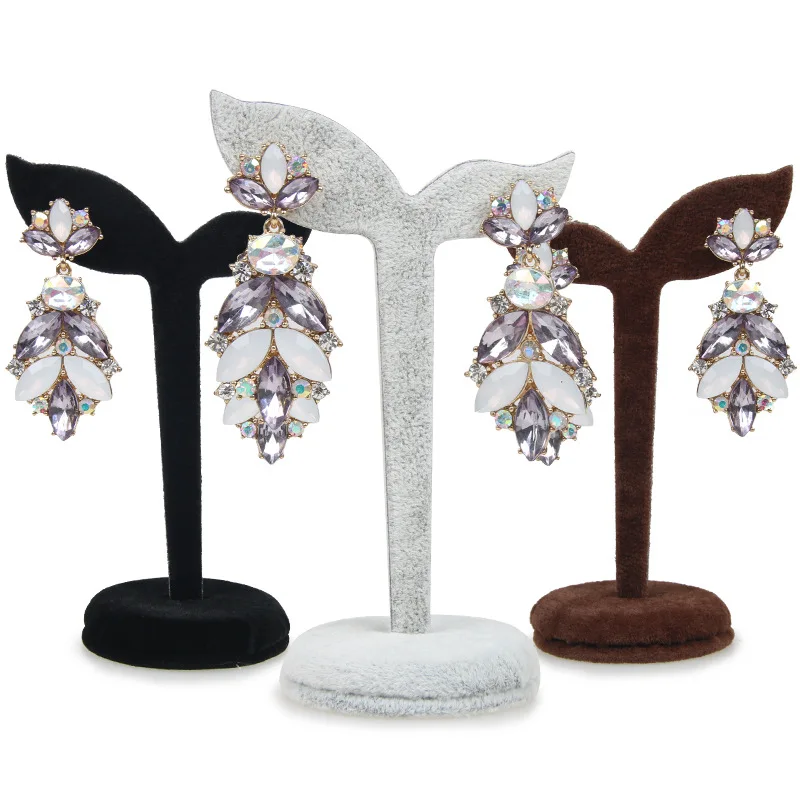 Velvet T-shaped Stud Earring Holder Earrings Display Stand - Image 2