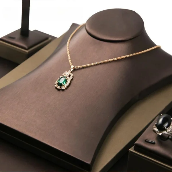 Luxury Brushed PU Jewelry Display Case Set Jewelry Tray Jewelry Display Stand - Image 4