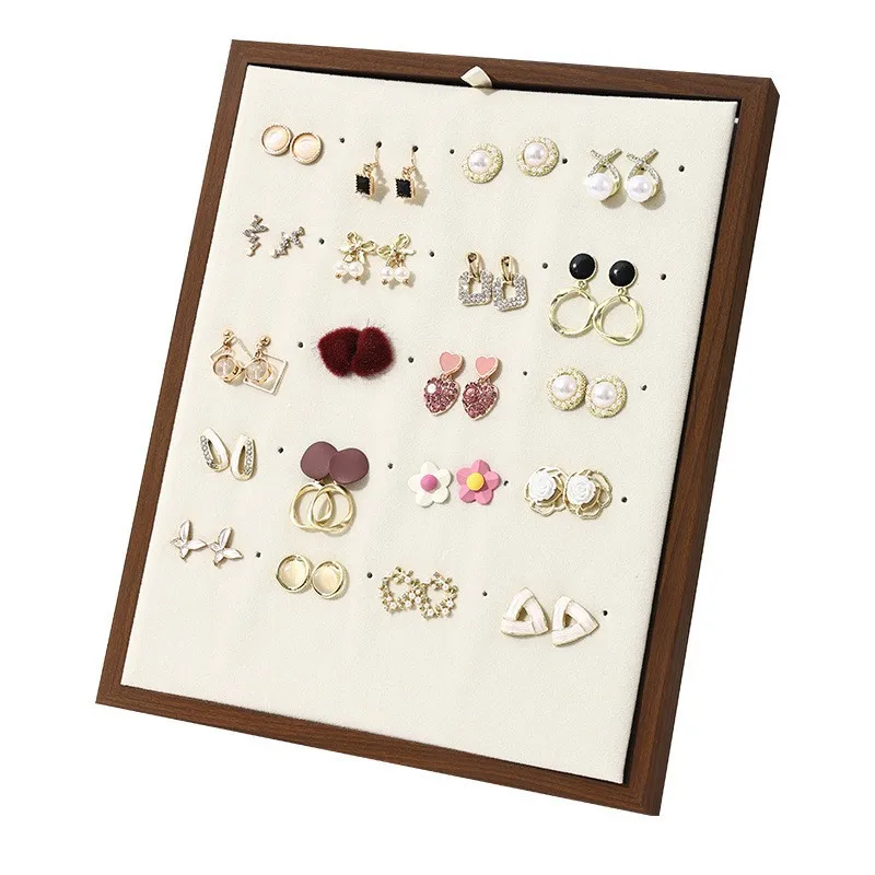 Solid Wood Black Walnut Vertical Ring Earrings Display Stand Earrings Jewelry Trinket Hanging Rack Earrings Storage Rack - Image 4