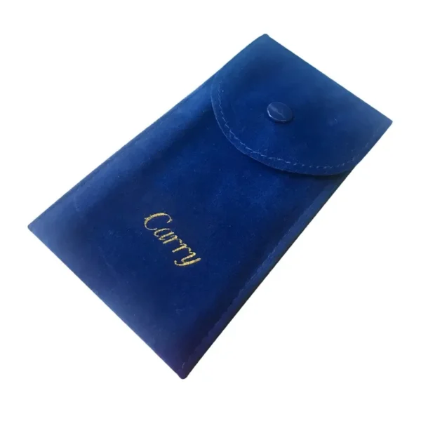 Quality Gift Packaging Fashion Velvet Bag Custom Envelope Velvet Watch Pouch With Button - Image 2