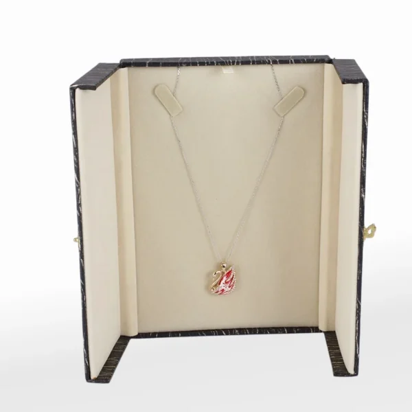 Custom PU Simple Folio square High-end Small Custom Leather Paper Jewelry Box - Image 6