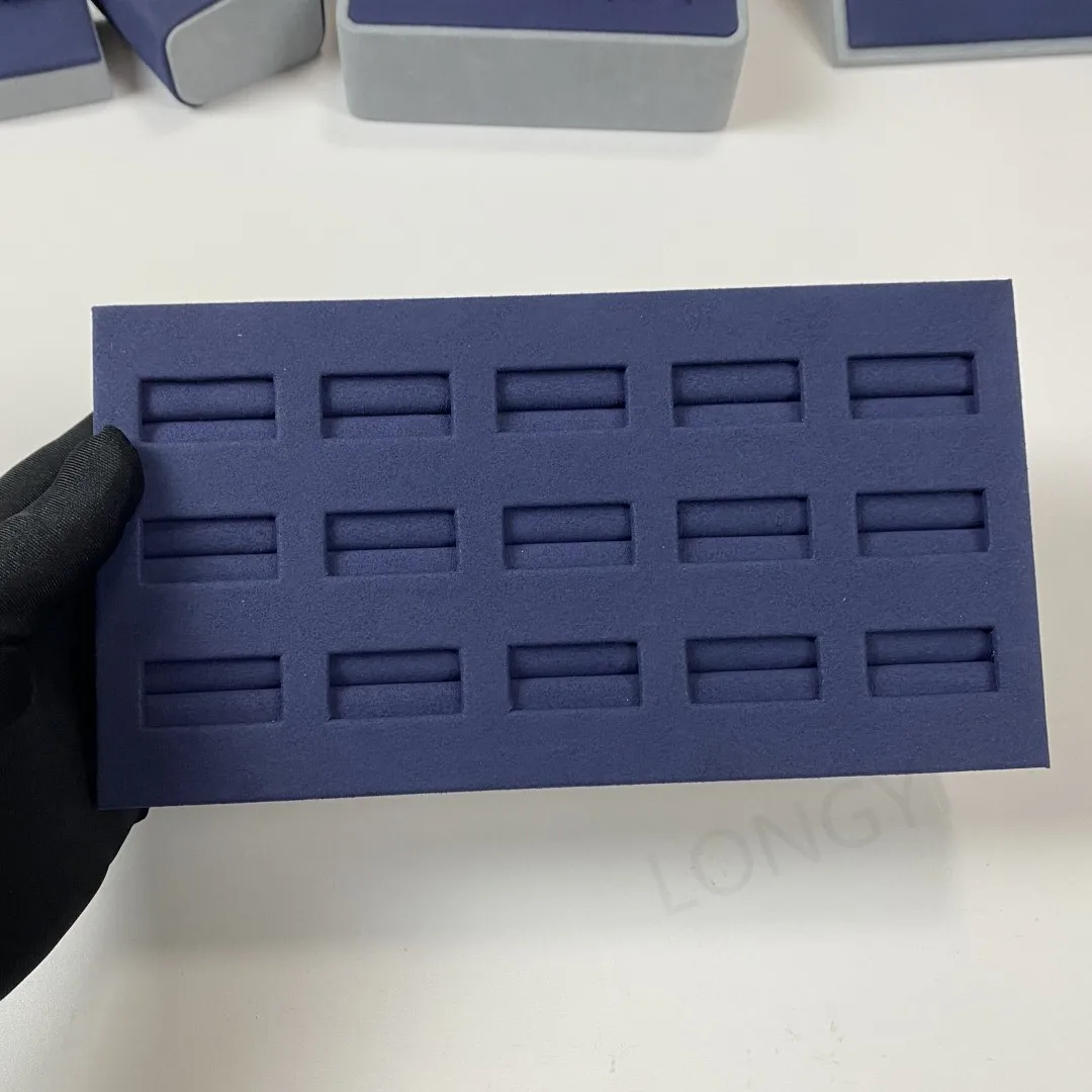 15-card Ring Display Tray Blue Microfiber Ring Rack Jewelry Store Display Jewelry Display Cabinet Jewelry Stand - Image 6