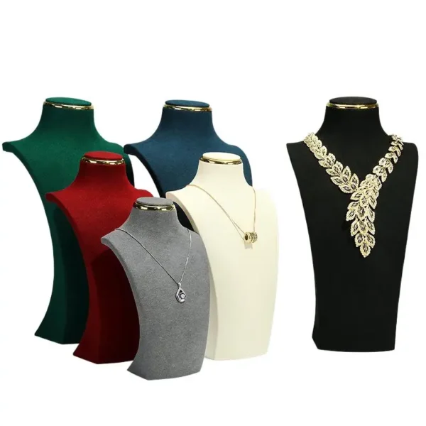 Microfiber Necklace Pendant Storage Display Stand Portrait Jewelry Container