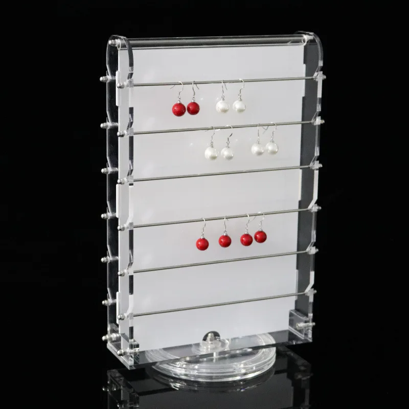 Rotating Multi-Layer Multifunctional Acrylic Jewelry Display Stand Earrings Eardrop Necklace Pendant Show Shelf