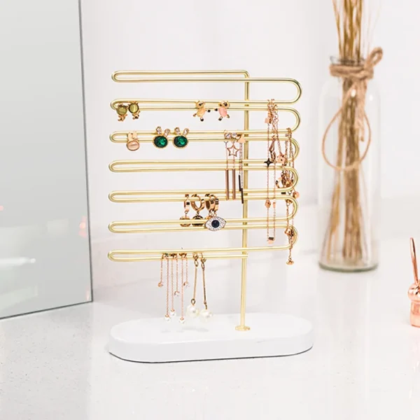 Fashion Portrait Model White Resin Storage Jewelry Display Stand Hanging Earrings Ring Necklace Organizer - Image 4