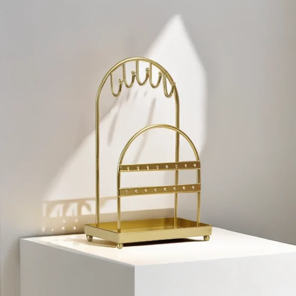 2-layer Arch Shaped Jewelry Desktop Earrings Storage Bracelet Necklace Jewelry Display  Stands