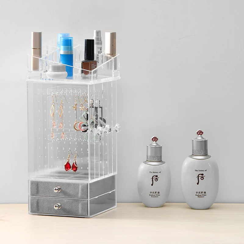 Large-capacity Jewelry Earring Storage Rack Transparent Acrylic Drawer Stud Earrings Dustproof Holder - Image 4