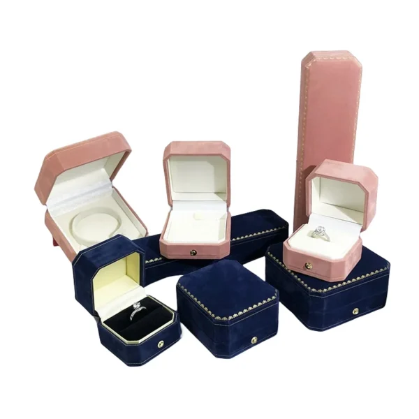 High Quality Custom Luxury Velvet Jewelry Gift Box Custom Pattern Luxury Velvet Storage Box for Jewelry Packaging - Image 6