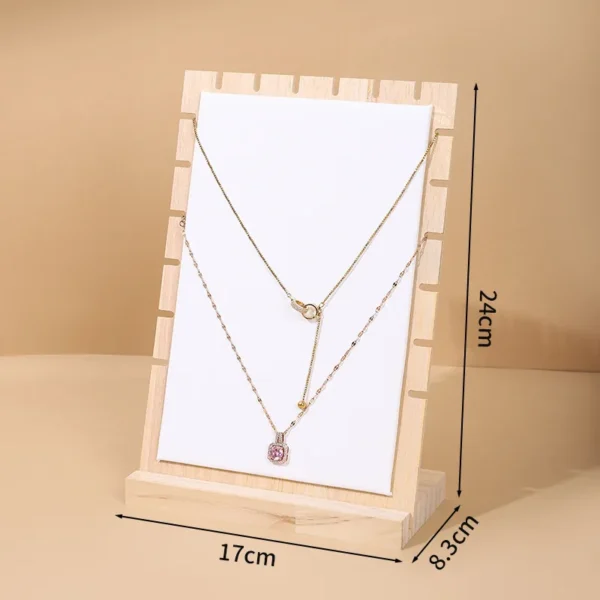 Casual Velvet Solid Wood Black White Jewelry Necklace Display Stand - Image 6