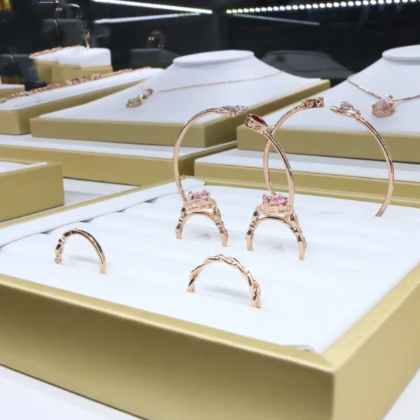 Jewelry Packaging & Display Gold Trade Show Display Jewelry Portable Necklace and Earrings Stand Display Set - Image 5
