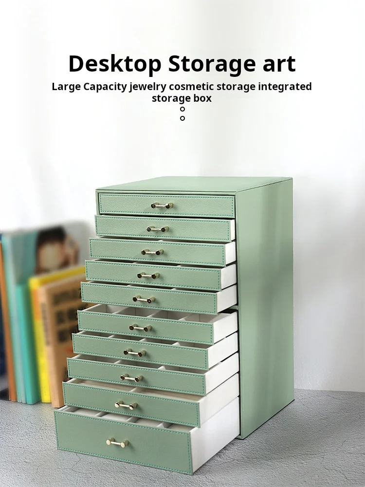 Large Capacity Ten Layer Jewelry Box European Jewelry Box Necklace Watch Earrings Drawer Jewelry Storage Box - Image 3