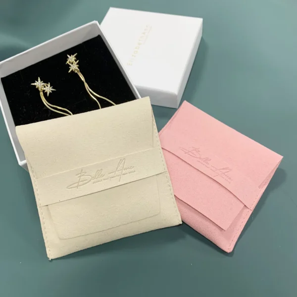 Custom Luxury Jewellery Packaging  Gift Pouch Velvet Bags Custom Jewelry Printed logo - Image 5